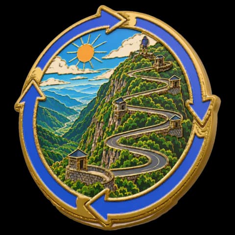 Medalha Mesociclos concluídos em ouro, com esmalte azul