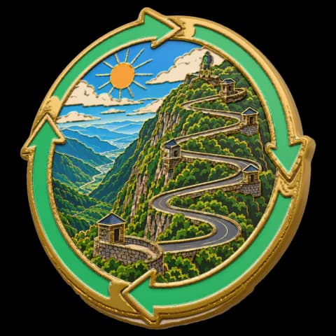 Medalha Mesociclos concluídos em ouro, com esmalte verde