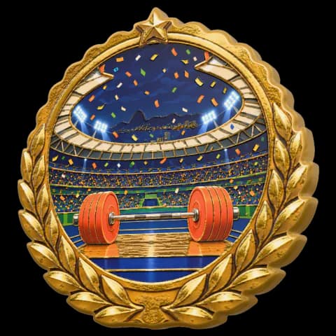 Medalha Recordes em ouro, no estilo Medalha 3D