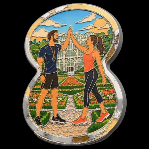 Medalha Tempo com Marina em prata, no estilo Pin