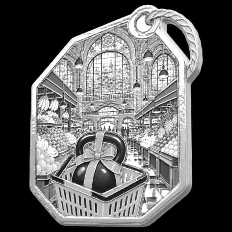 Medalha Black Friday ainda a conquistar, em cinza, no estilo Pin