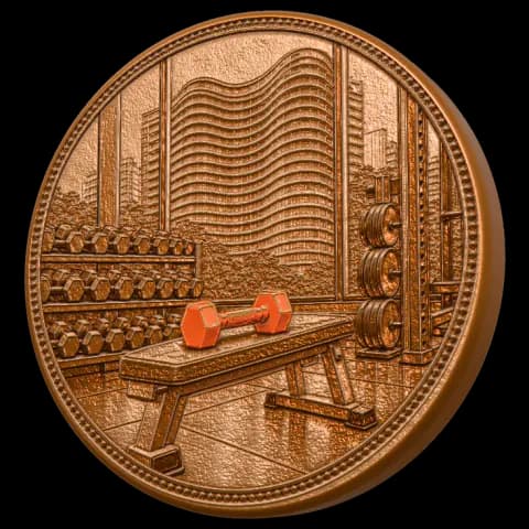 Medalha Treinos em bronze, no estilo Moeda