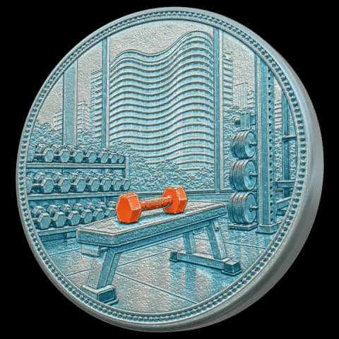 Medalha Treinos em diamante, no estilo Moeda