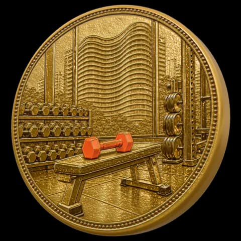 Medalha Treinos em ouro, no estilo Moeda