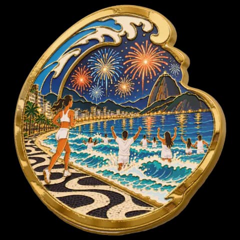 Medalha Réveillon, edição limitada, no estilo Pin