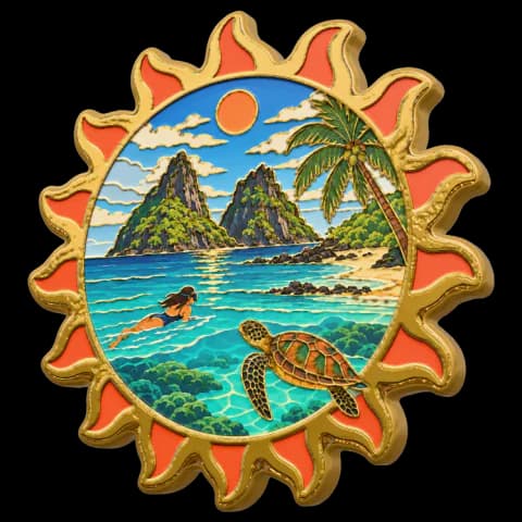 Medalha Verão, edição da estação, no estilo Pin